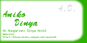 aniko dinya business card